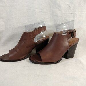 Trask Parker Block Heel Peep Toe Slingback Bootie